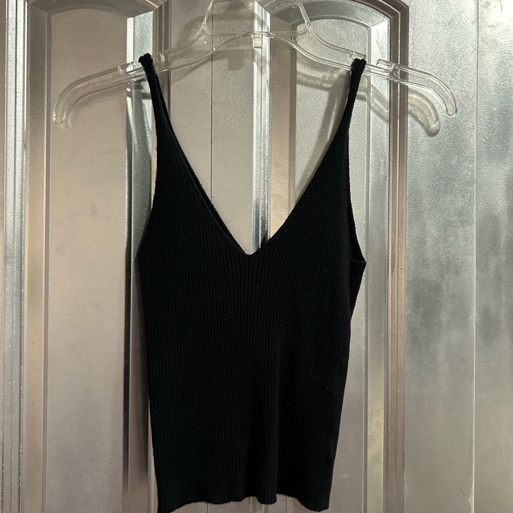 Garage knit black top, size S